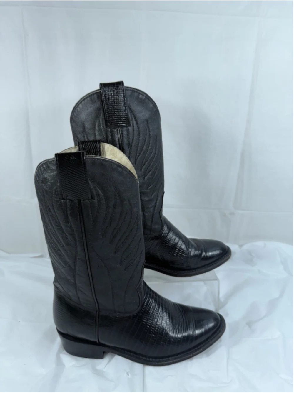 Rio Bravo Black Leather Western/Cowboy Boots boys size 3.5